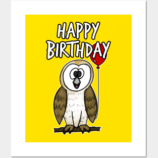 Happy Birthday Owl Doodle Posters and Art